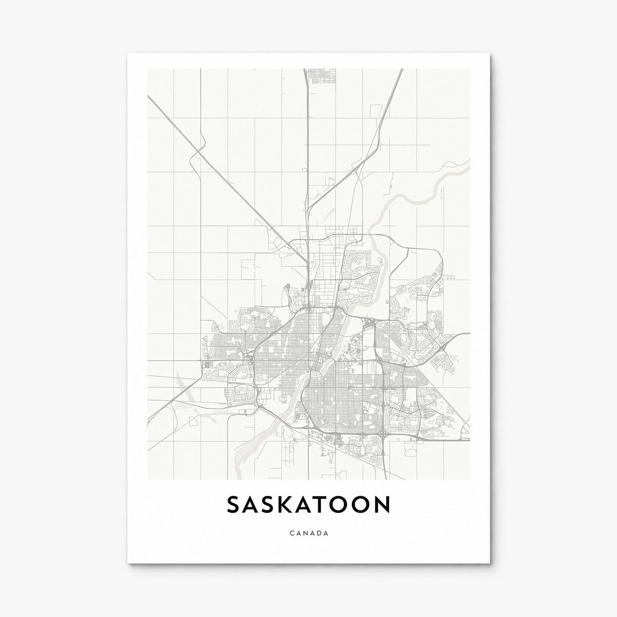 Saskatoon Map Poster, print only (unframed)