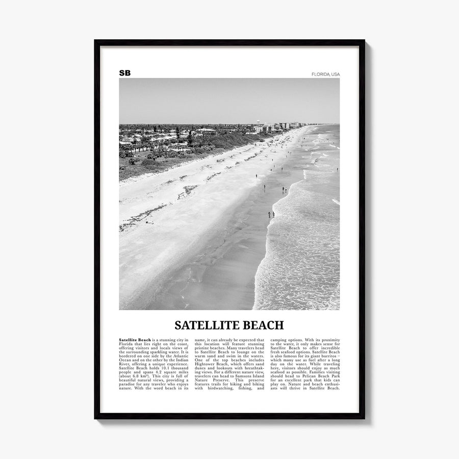 Satellite Beach Newspaper Poster, framed poster mockup