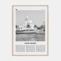 Saudi Arabia Poster Natural Wood / 8x12 in Nbourhood Travel B&W Poster