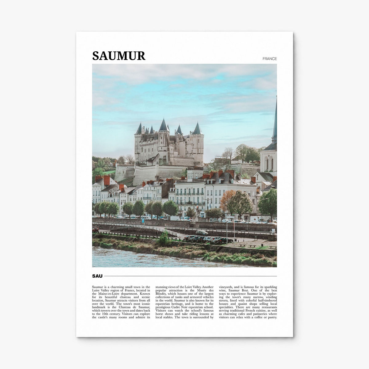 Saumur Travel Poster, print only (unframed)