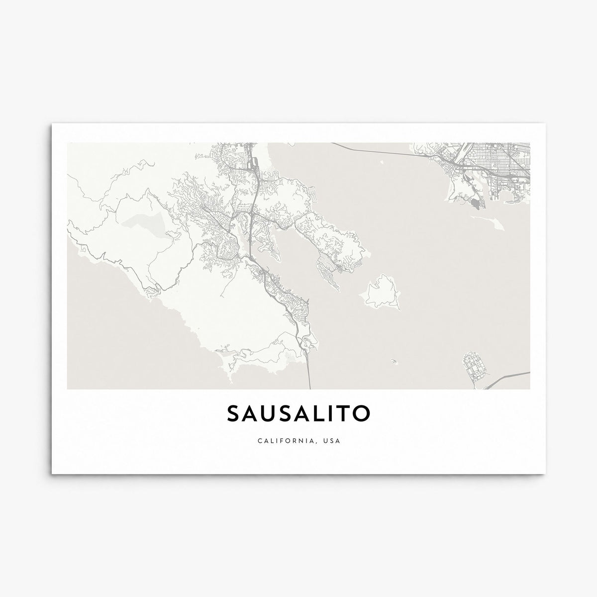 Sausalito Map Poster, print only (unframed)