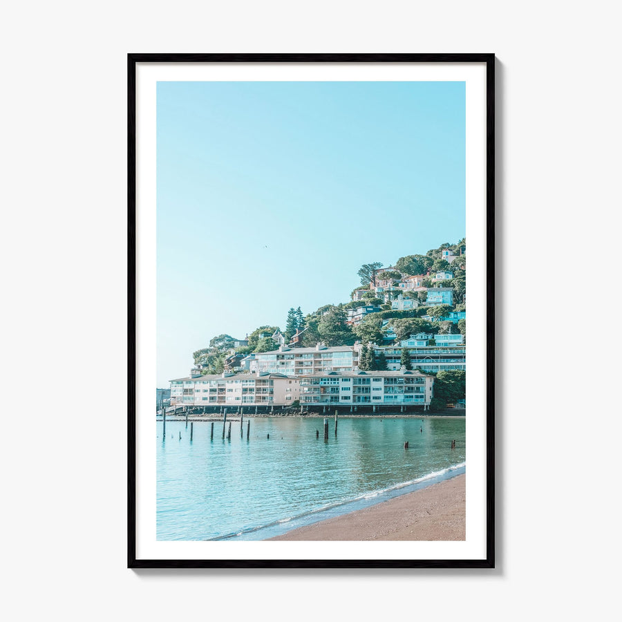 Sausalito Photo Poster, framed poster mockup, white border