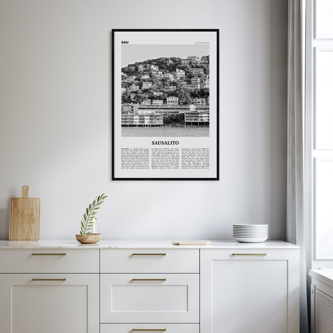 Sausalito Poster Nbourhood Travel B&W Poster