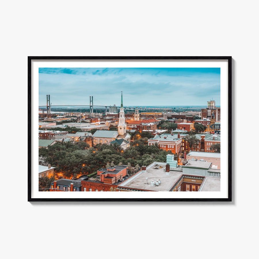 Savannah colorful photo poster of Georgia, USA – horizontal wall art, unframed print shown in interior mockup