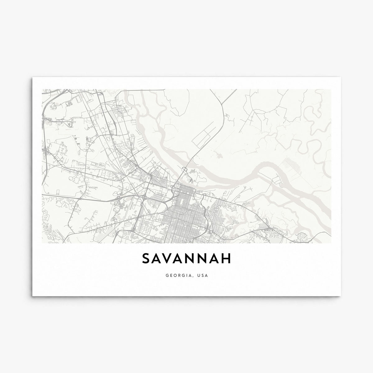 Savannah Map Poster, print only (unframed)