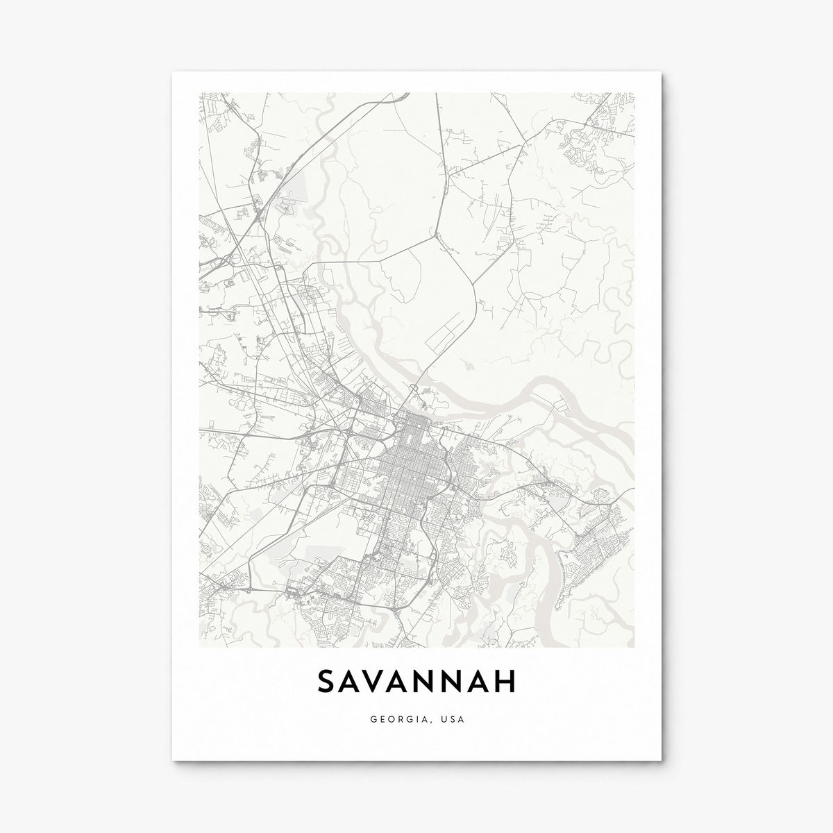 Savannah Map Poster, print only (unframed)