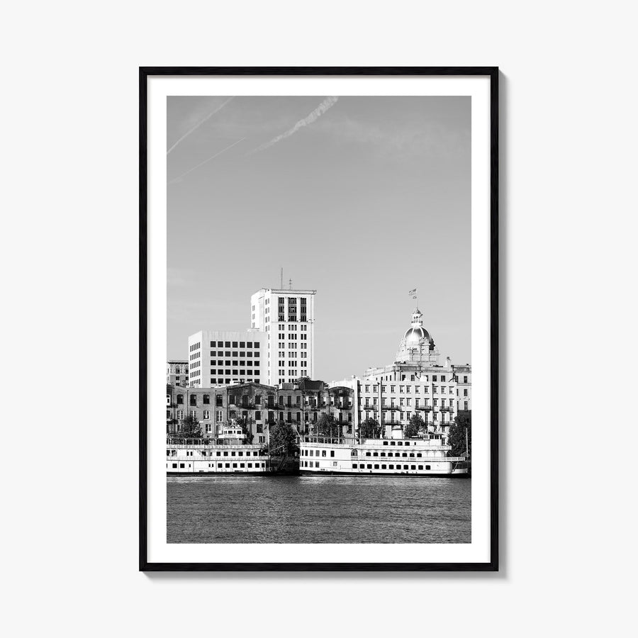 Savannah no. 1 black & white photo poster of Georgia, USA – vertical wall art, unframed print shown in interior mockup