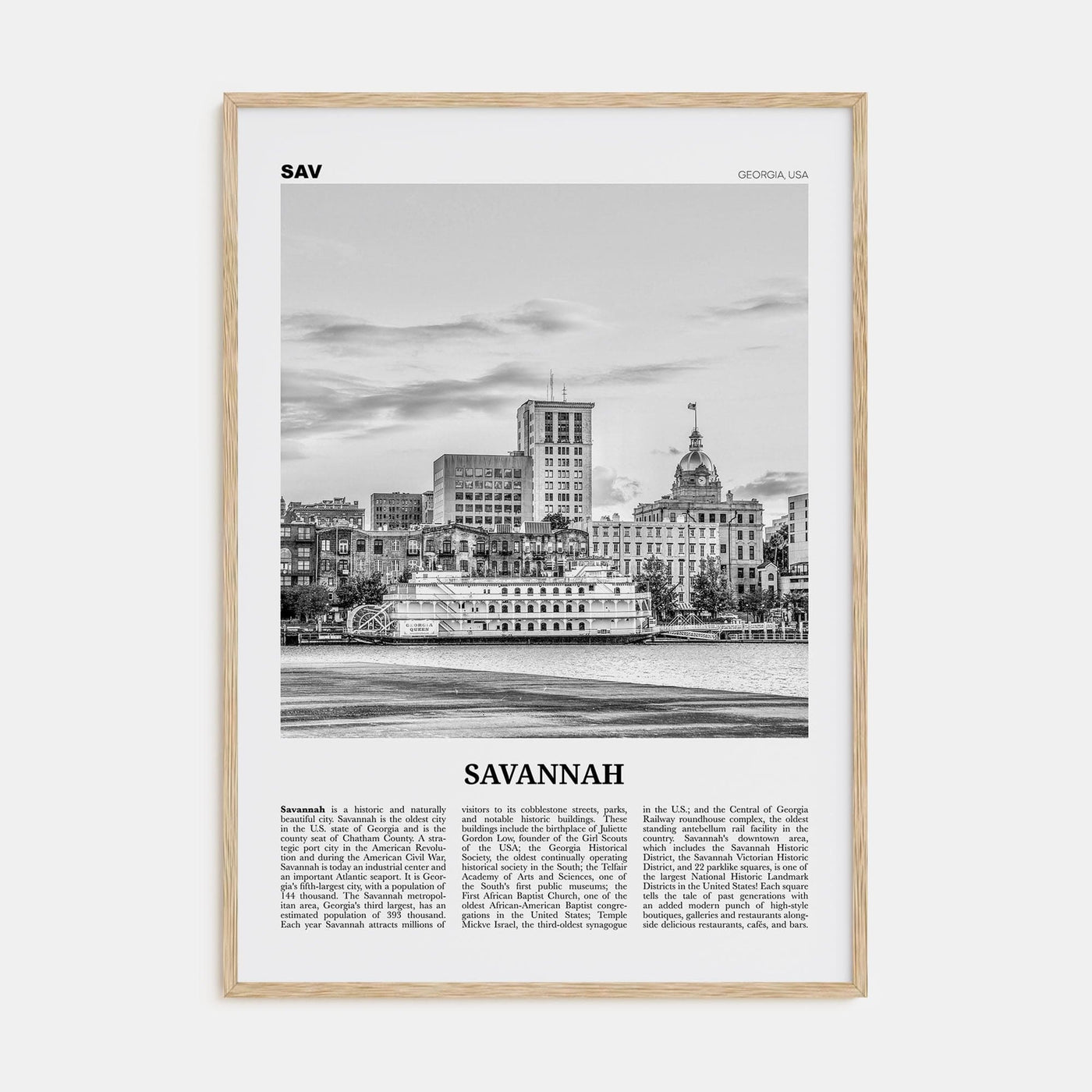 Savannah No 1 Poster Natural Wood / 8x12 in Nbourhood Travel B&W Poster