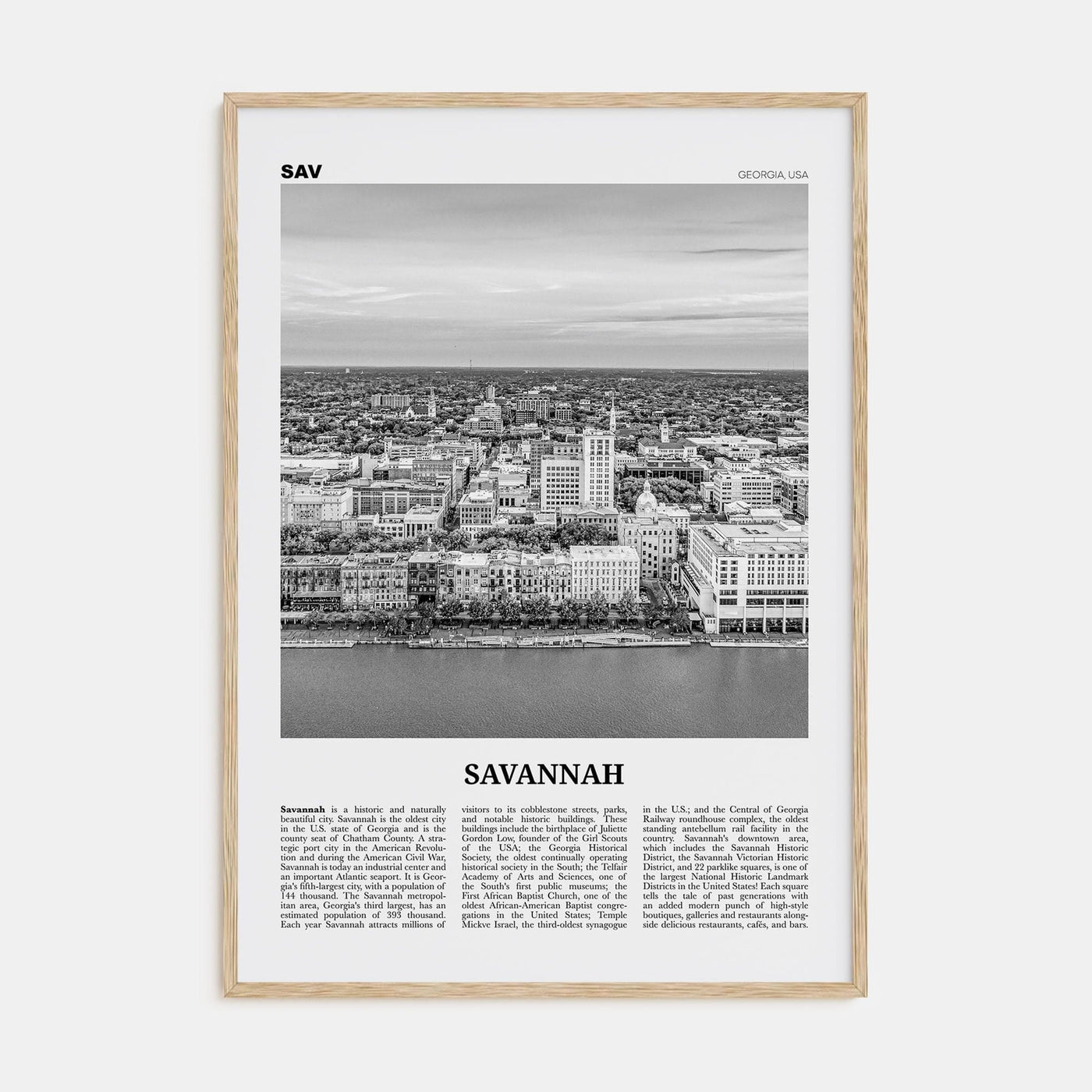 Savannah No 2 Poster Natural Wood / 8x12 in Nbourhood Travel B&W Poster