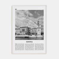 Savona Poster White Wood / 8x12 in Nbourhood Travel B&W Poster