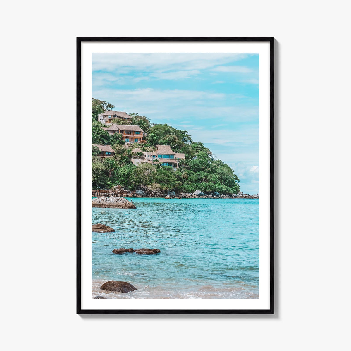 Sayulita colorful photo poster of Mexico – vertical wall art, unframed print shown in interior mockup