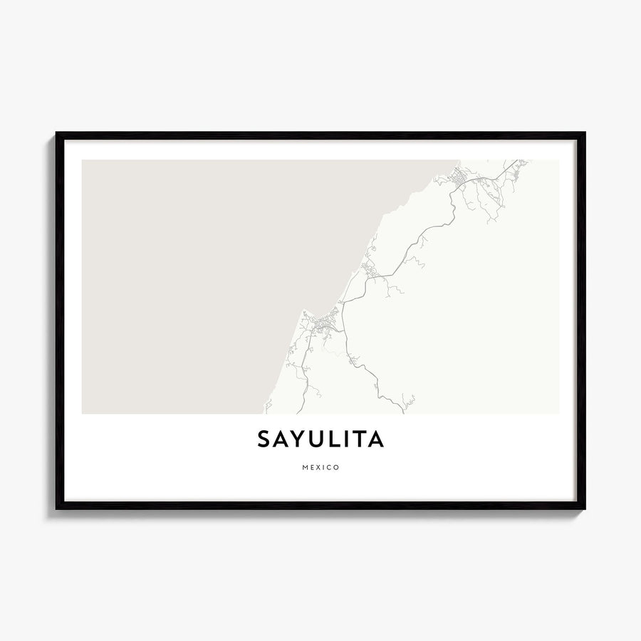 Sayulita Map Poster, framed poster mockup