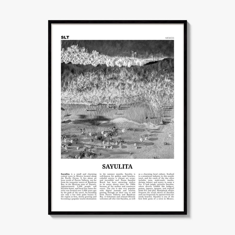 Sayulita Newspaper Poster, framed poster mockup