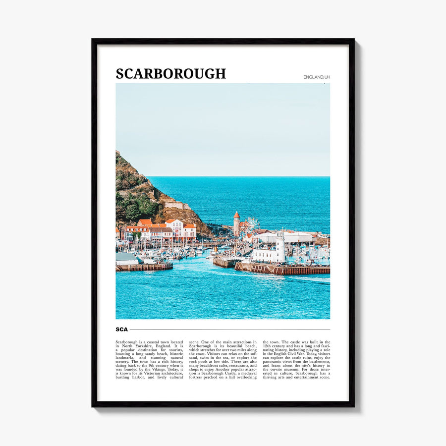 Scarborough Travel Poster, framed poster mockup