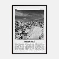 Schilthorn Poster Black Metal / 8x12 in Nbourhood Travel B&W Poster