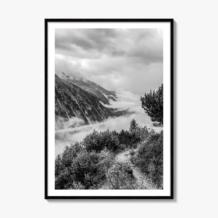 Schlegeis Lake Photo Poster, framed poster mockup, white border