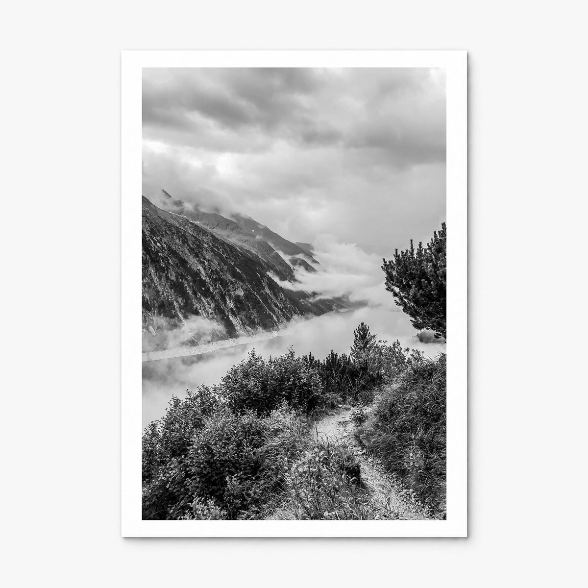Schlegeis Lake Photo Poster, print only (unframed), white border