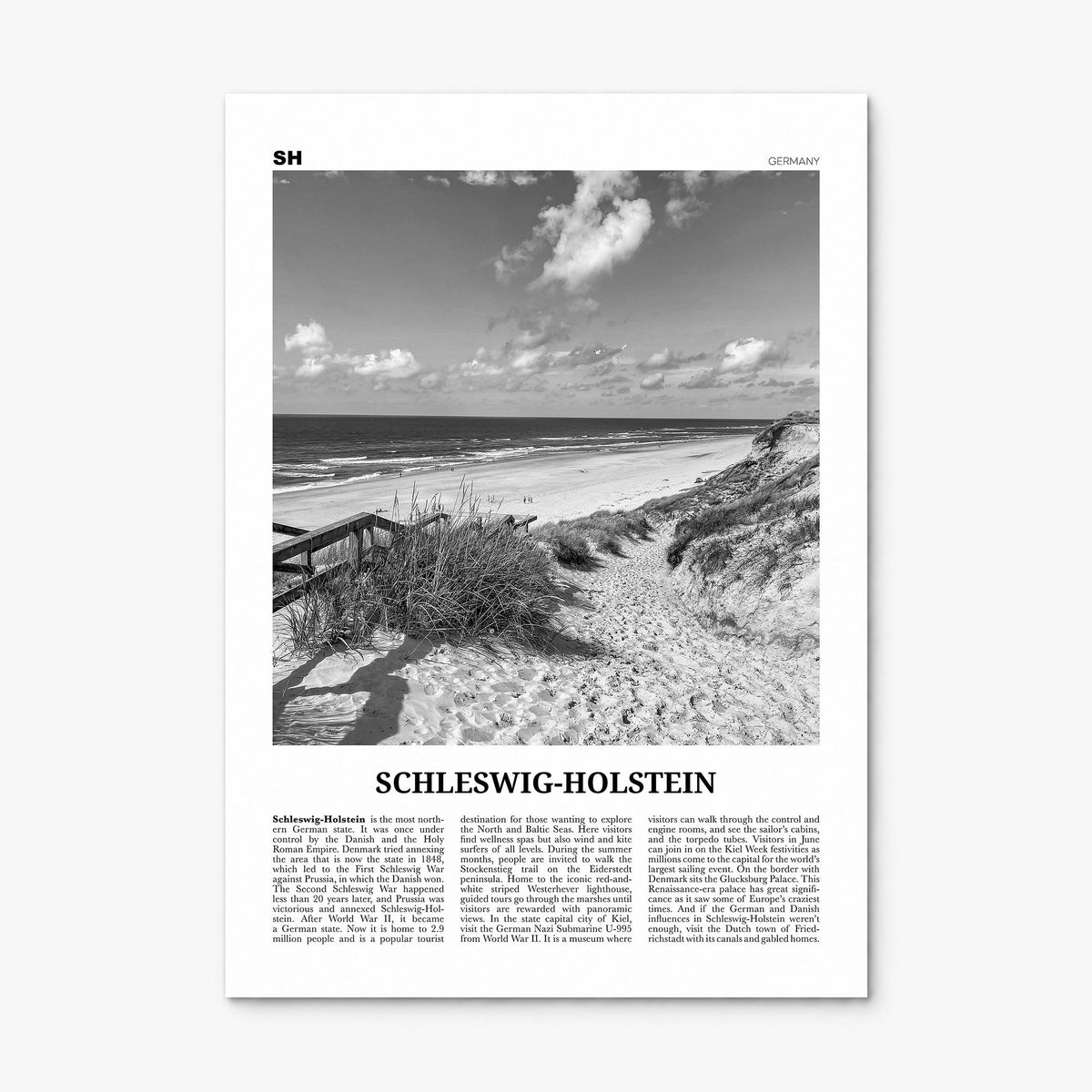 Schleswig-Holstein Newspaper Poster, print only (unframed)