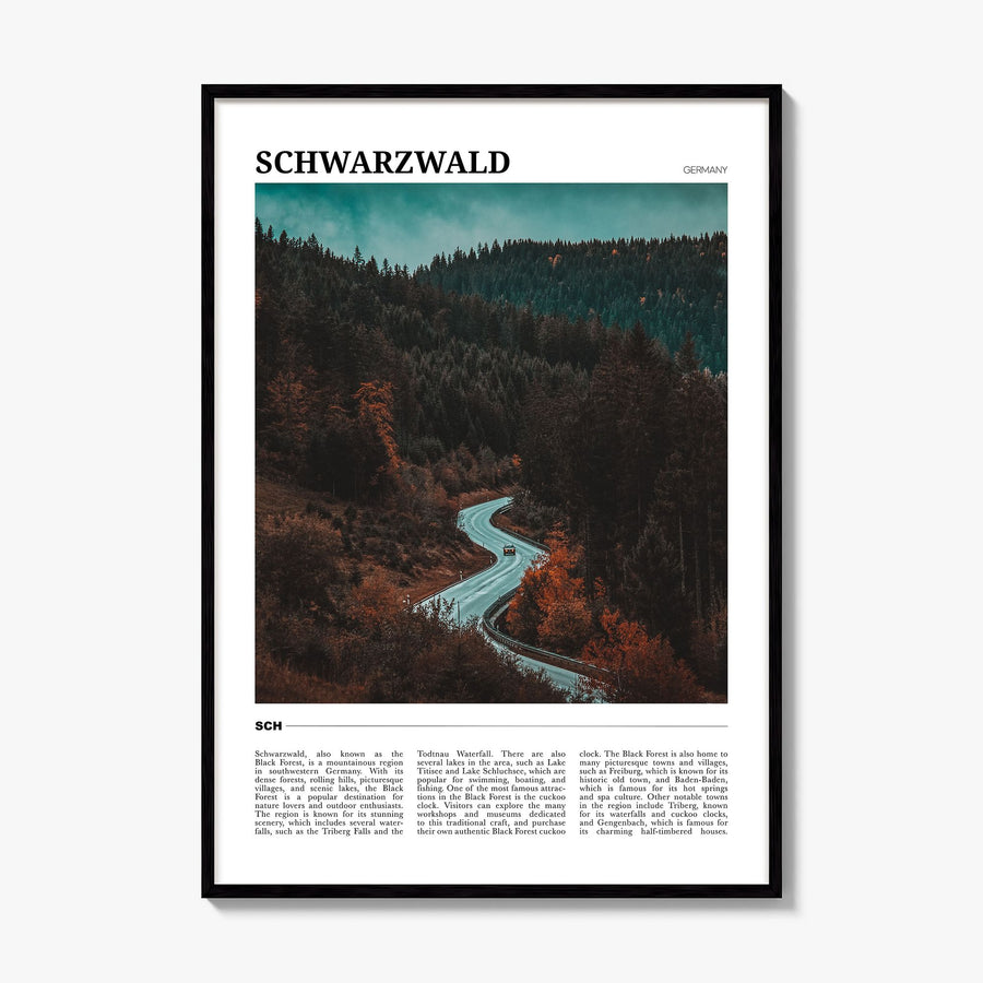 Schwarzwald Travel Poster, framed poster mockup