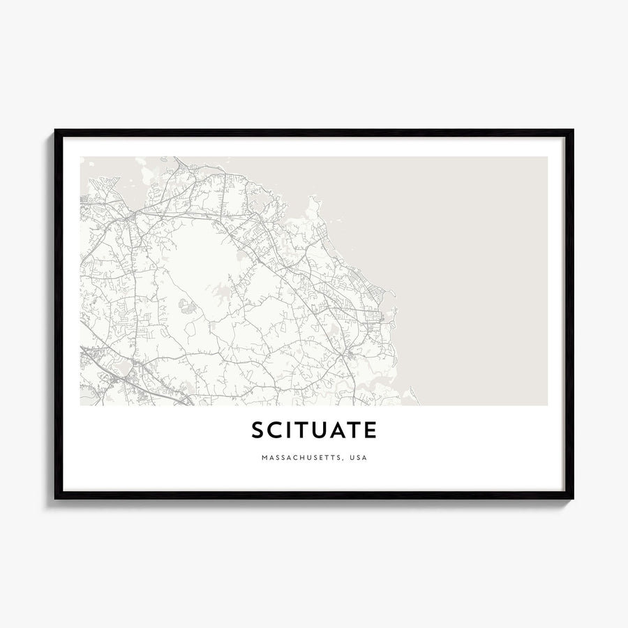 Scituate Map Poster, framed poster mockup