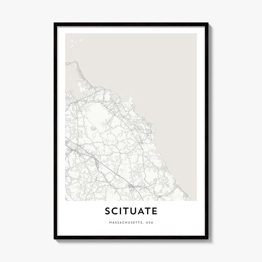 Scituate Map Poster, framed poster mockup