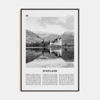 Scotland Poster Black Metal / 8x12 in Nbourhood Travel B&W Poster