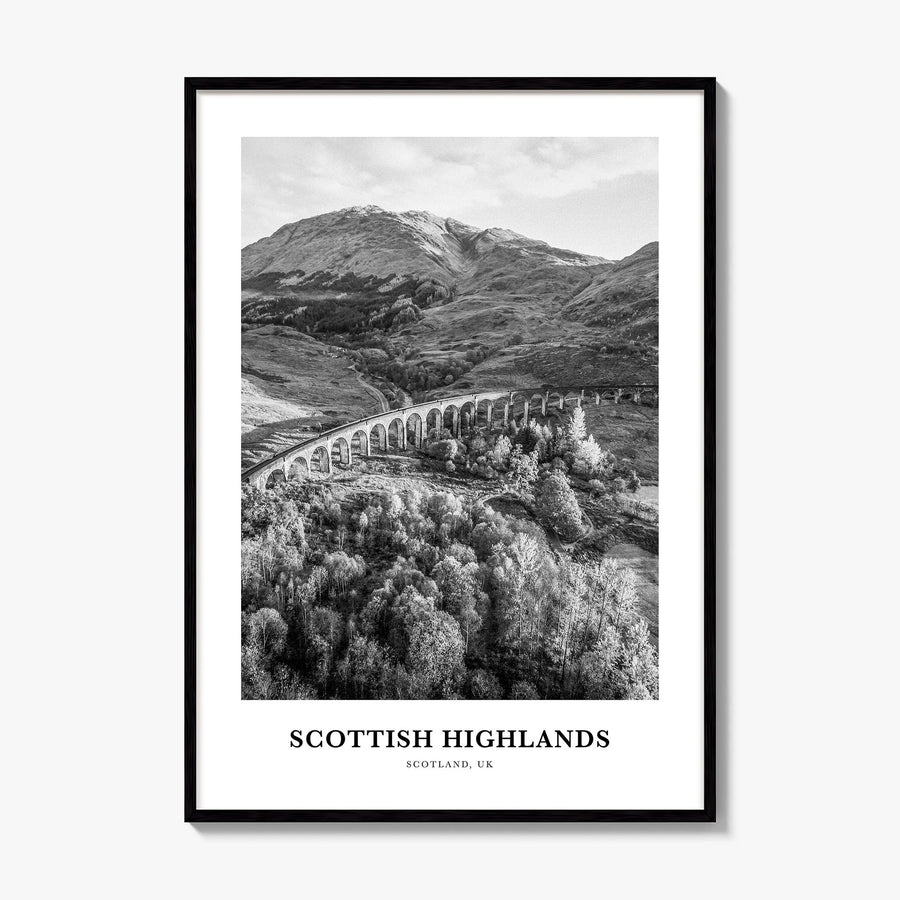 Scottish Highlands Classic Poster, framed poster mockup