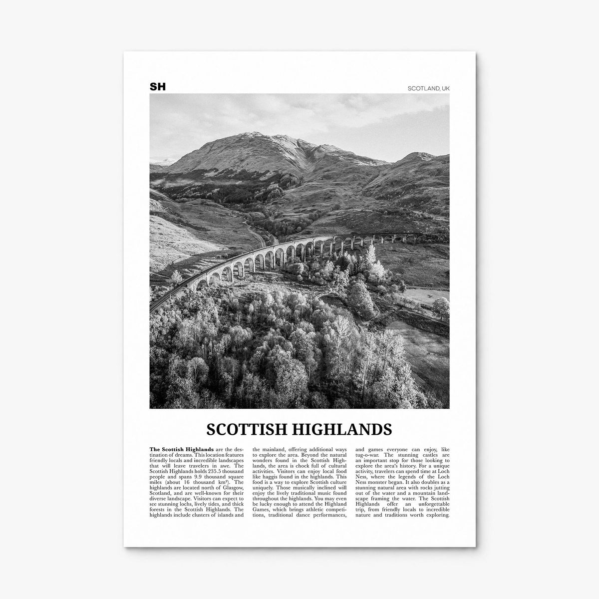 Scottish Highlands Newspaper Poster, print only (unframed)