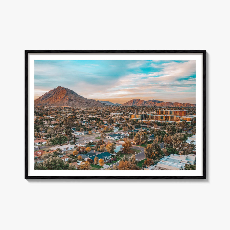 Scottsdale colorful photo poster of Arizona, USA – horizontal wall art, unframed print shown in interior mockup