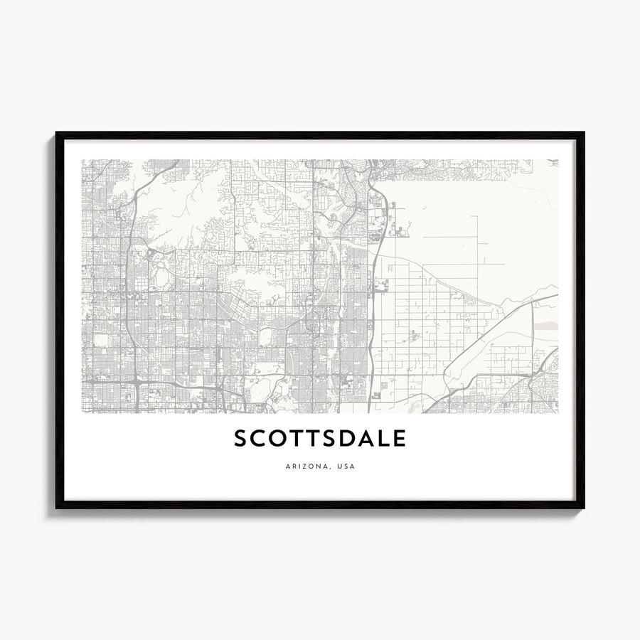 Scottsdale Map Poster, framed poster mockup