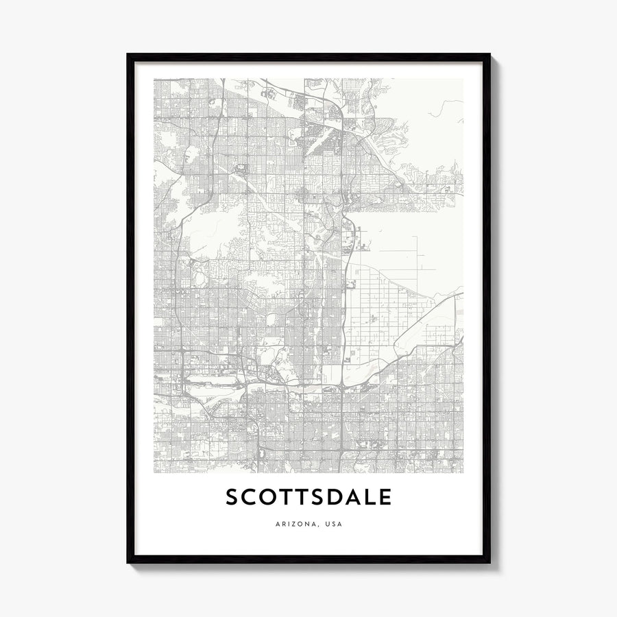 Scottsdale Map Poster, framed poster mockup