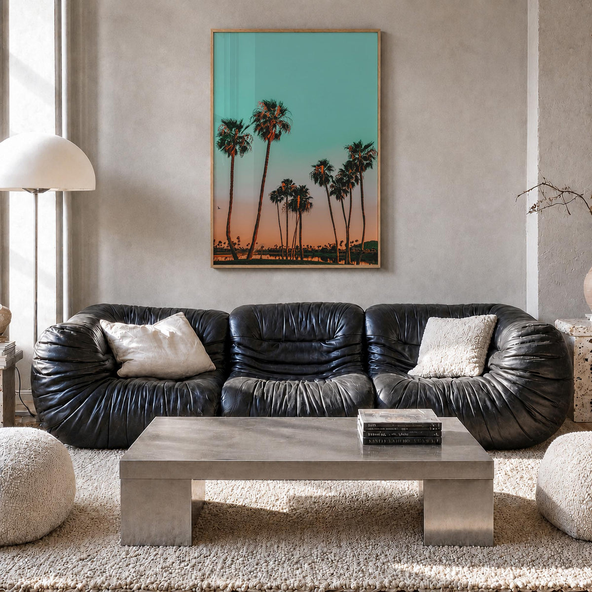 Scottsdale no. 2 colorful photo poster of Arizona, USA – vertical wall art in natural wood frame, hanging on wall