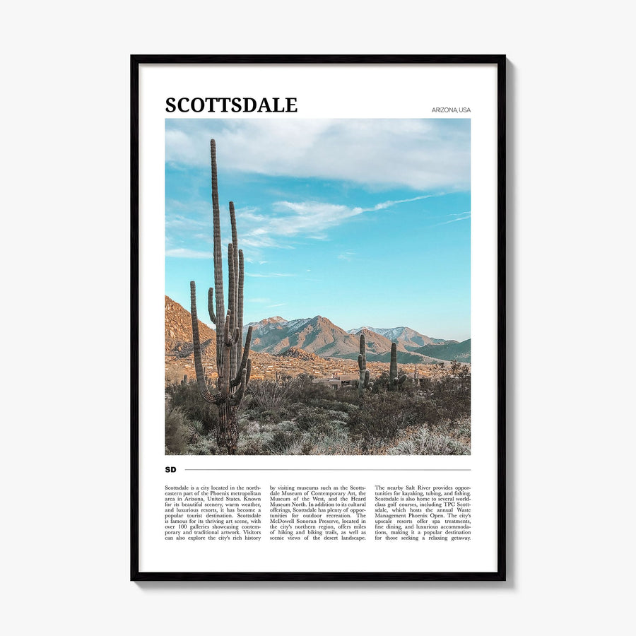 Scottsdale Travel Poster, framed poster mockup