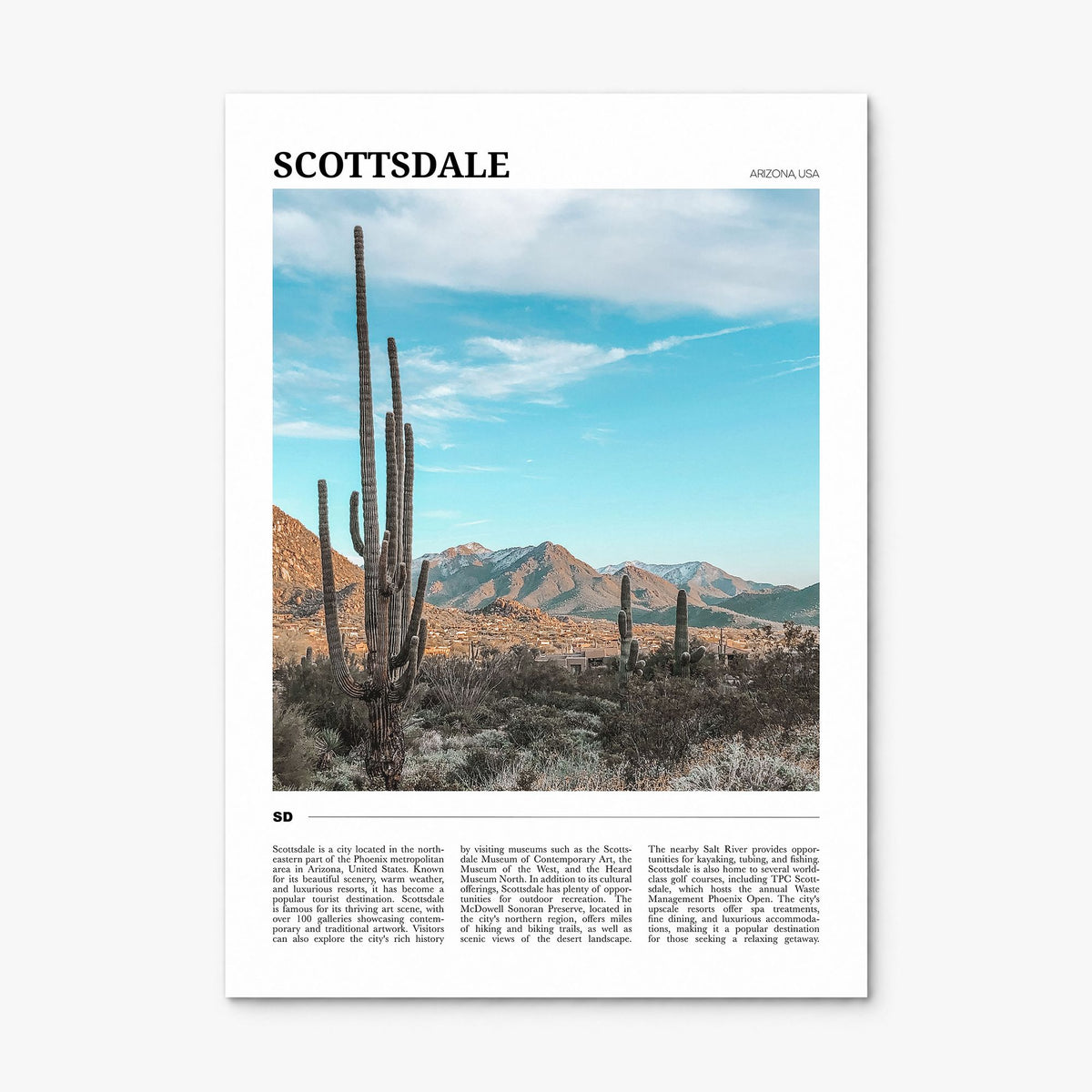 Scottsdale Travel Poster, print only (unframed)