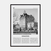 Scranton No 1 Poster Black Wood / 8x12 in Nbourhood Travel B&W Poster