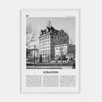 Scranton No 1 Poster White Wood / 8x12 in Nbourhood Travel B&W Poster