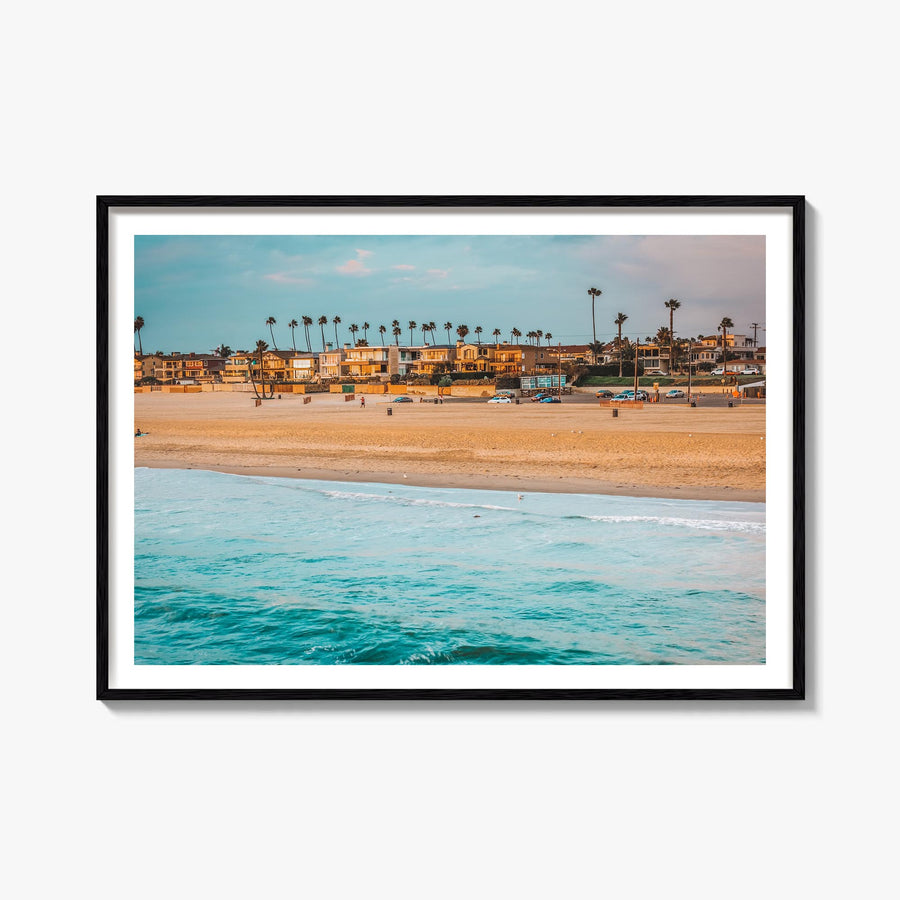 Seal Beach colorful photo poster of California, USA – horizontal wall art, unframed print shown in interior mockup
