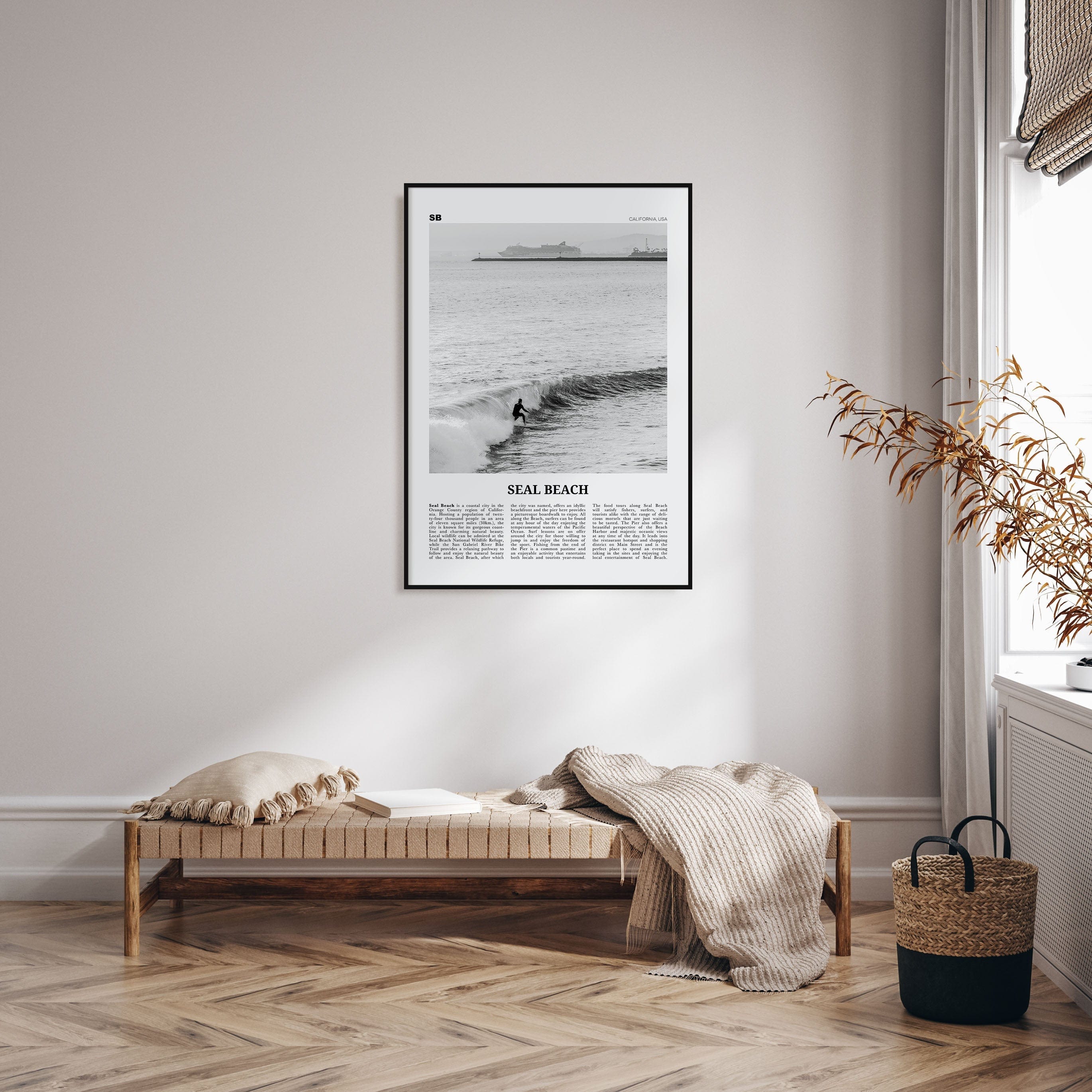 Seal Beach No 2 Poster Nbourhood Travel B&W Poster