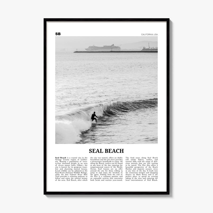 Seal Beach Newspaper No 2 Poster, framed poster mockup