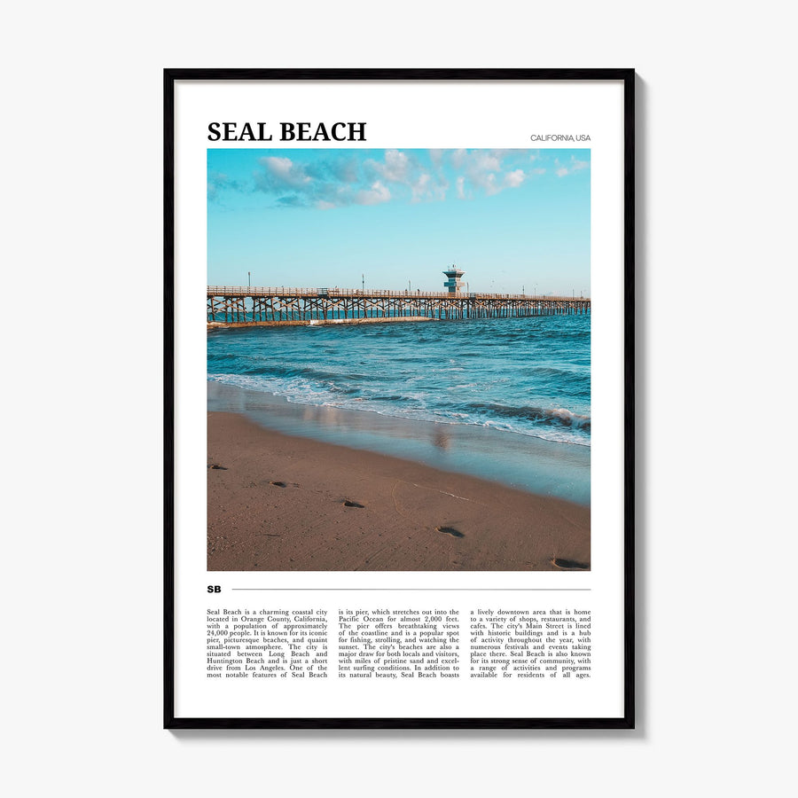 Seal Beach Travel No 2 Poster, framed poster mockup