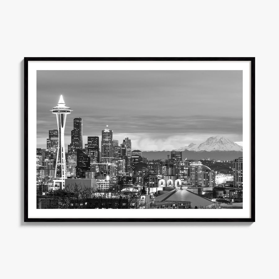 Seattle Photo Poster, framed poster mockup, white border