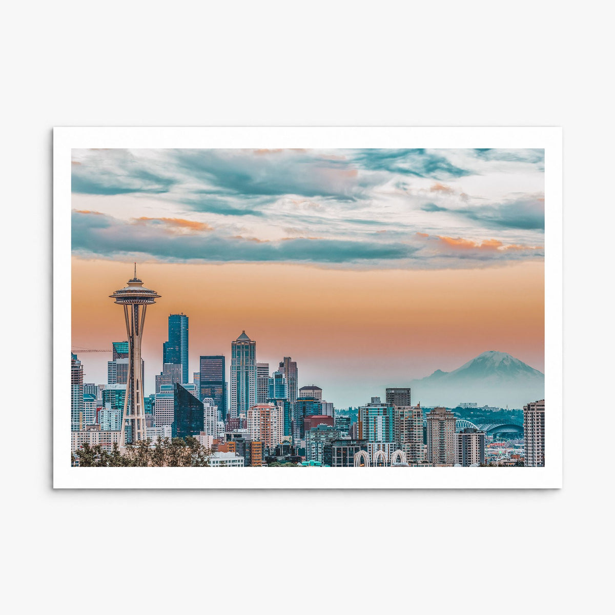 Seattle Photo Poster, print only (unframed), white border