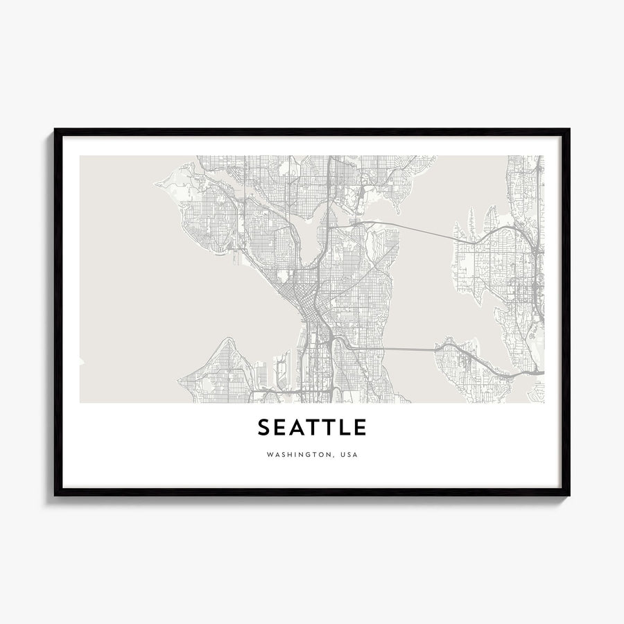 Seattle Map Poster, framed poster mockup