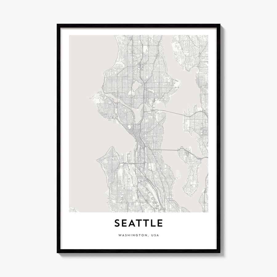 Seattle Map Poster, framed poster mockup