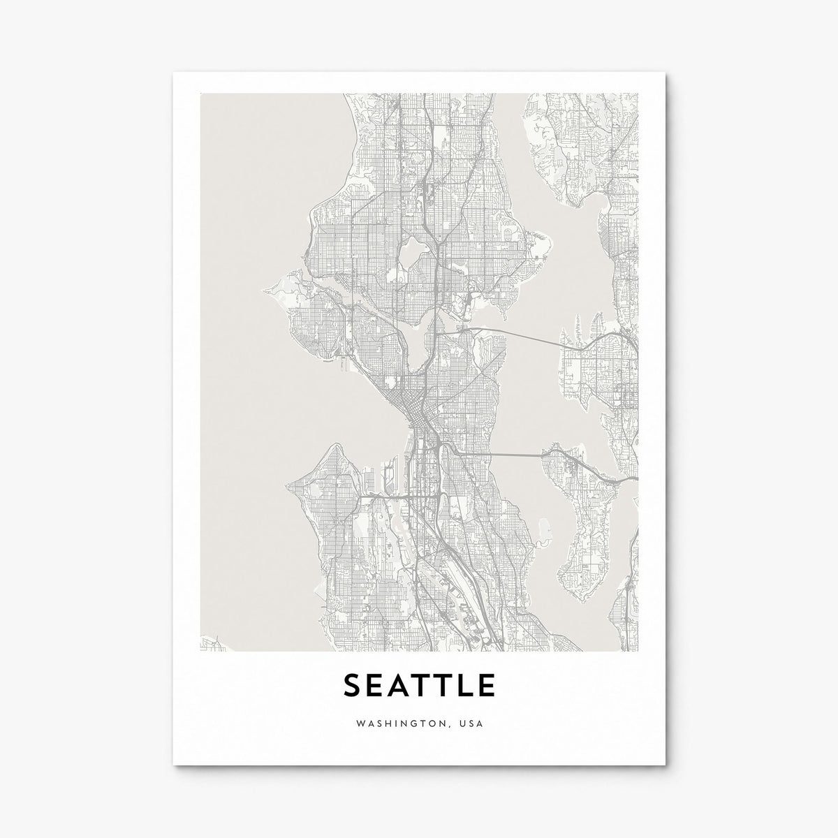 Seattle Map Poster, print only (unframed)