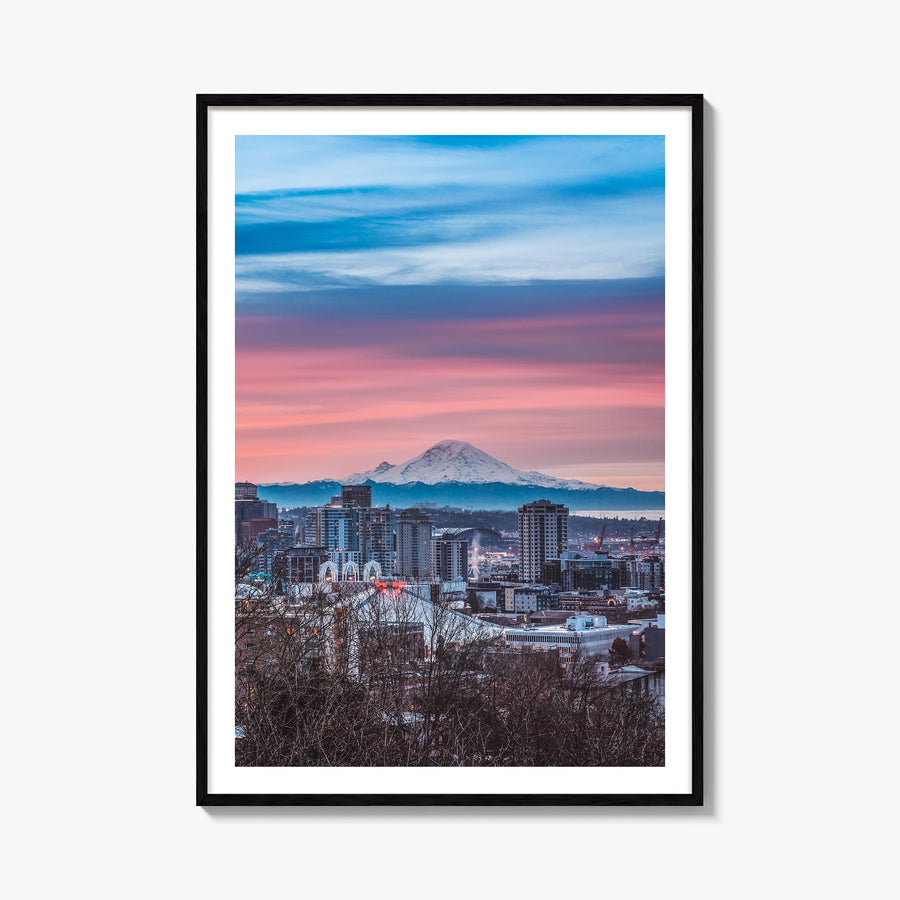 Seattle no. 3 colorful photo poster of Washington, USA – vertical wall art, unframed print shown in interior mockup