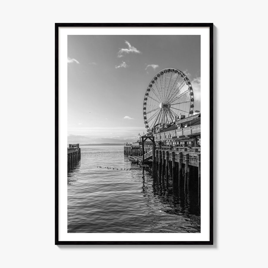 Seattle Photo No 4 Poster, framed poster mockup, white border