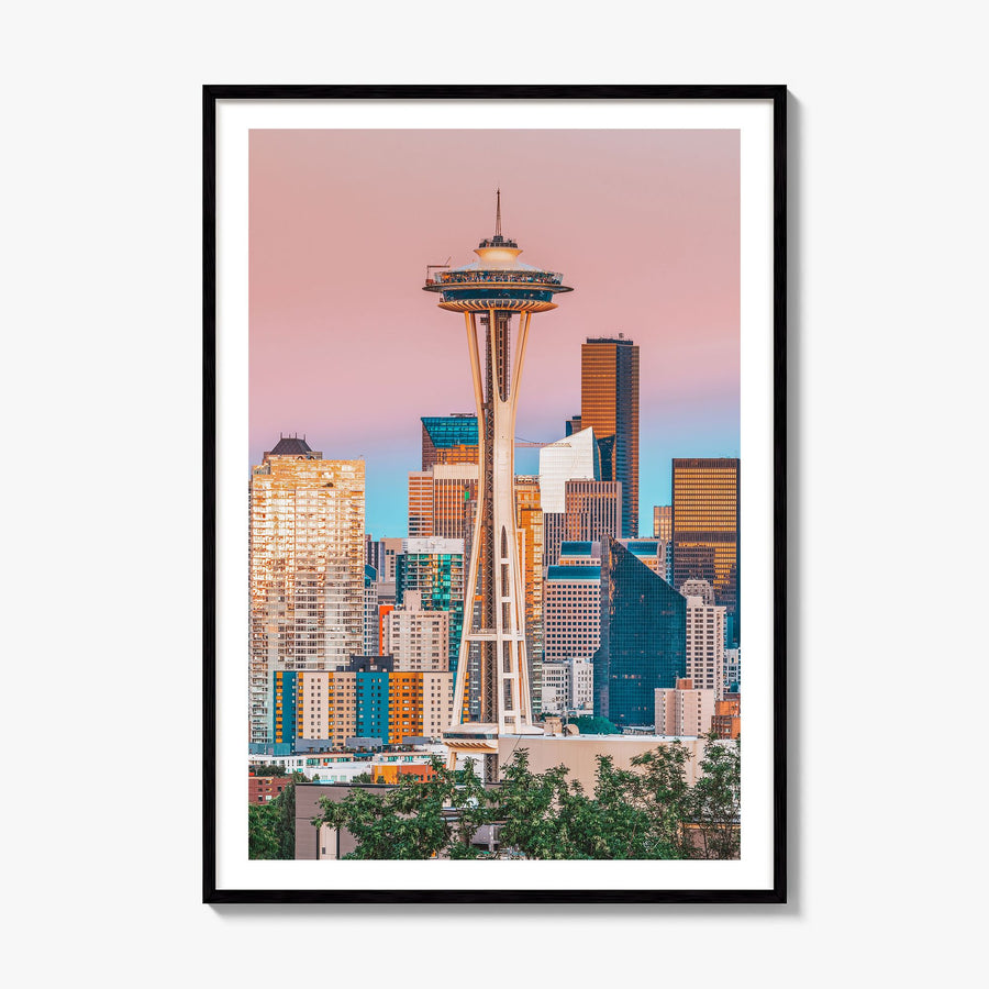 Seattle Photo No 1 Poster, framed poster mockup, white border