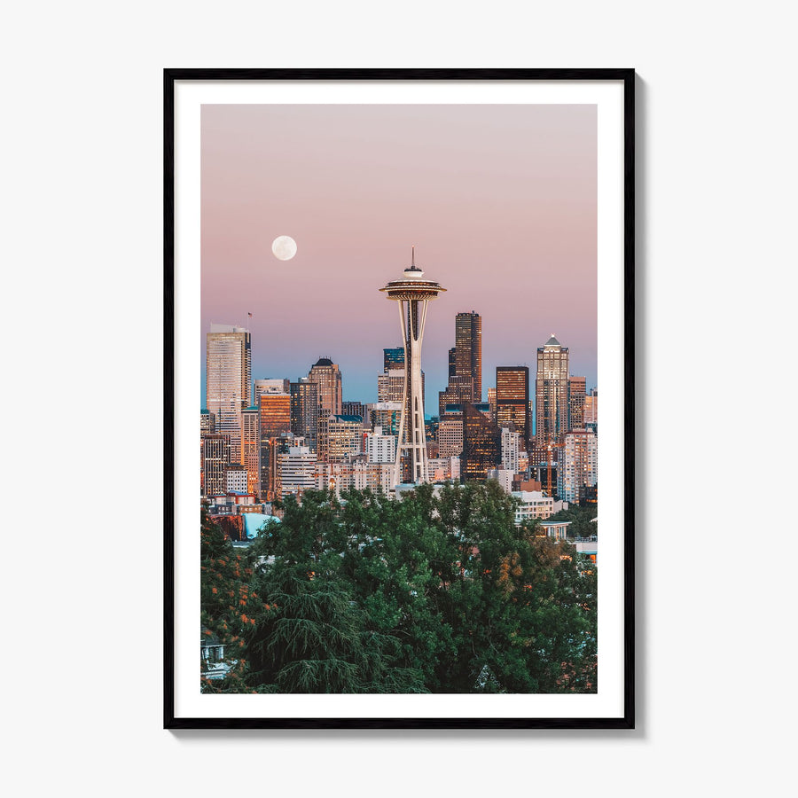 Seattle Photo No 2 Poster, framed poster mockup, white border