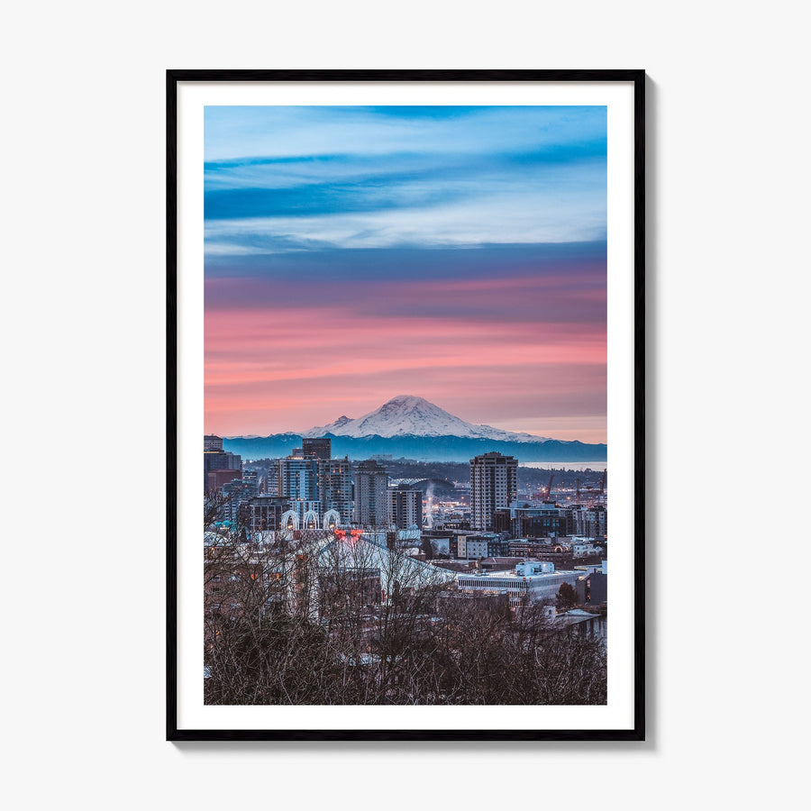 Seattle Photo No 3 Poster, framed poster mockup, white border